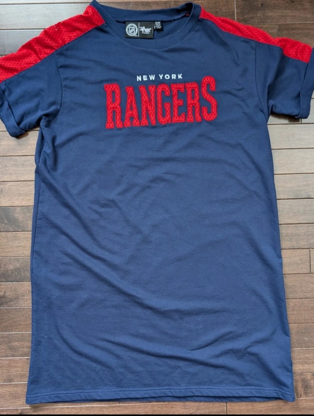 Carl Banks For Her New York Rangers Navy Shirt Dress w/Red Accents